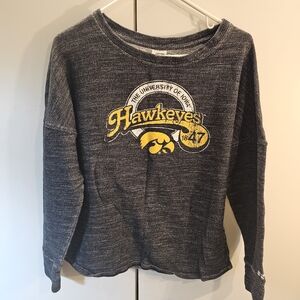 Russell Athletic Gray and Yellow Crew Neck Hoodie